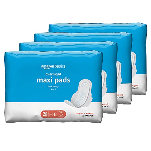 Thick Maxi Pads with Flexi-Wings, Unscented, Size 4, 28 Count L322