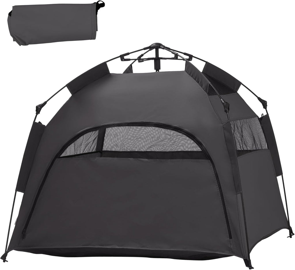 Dark Gray Pop Up Dog Tent with Carrying Bag A603873