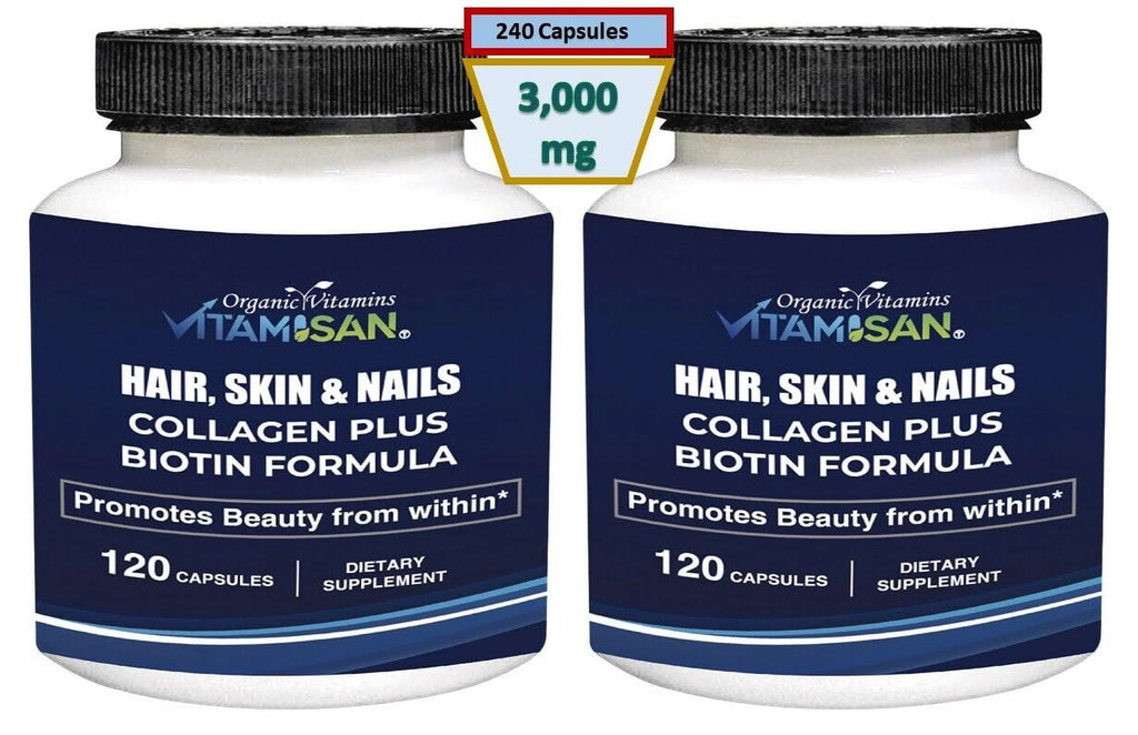 120 Count Pack of 2 Collagen Capsules 3000 mg Y6721