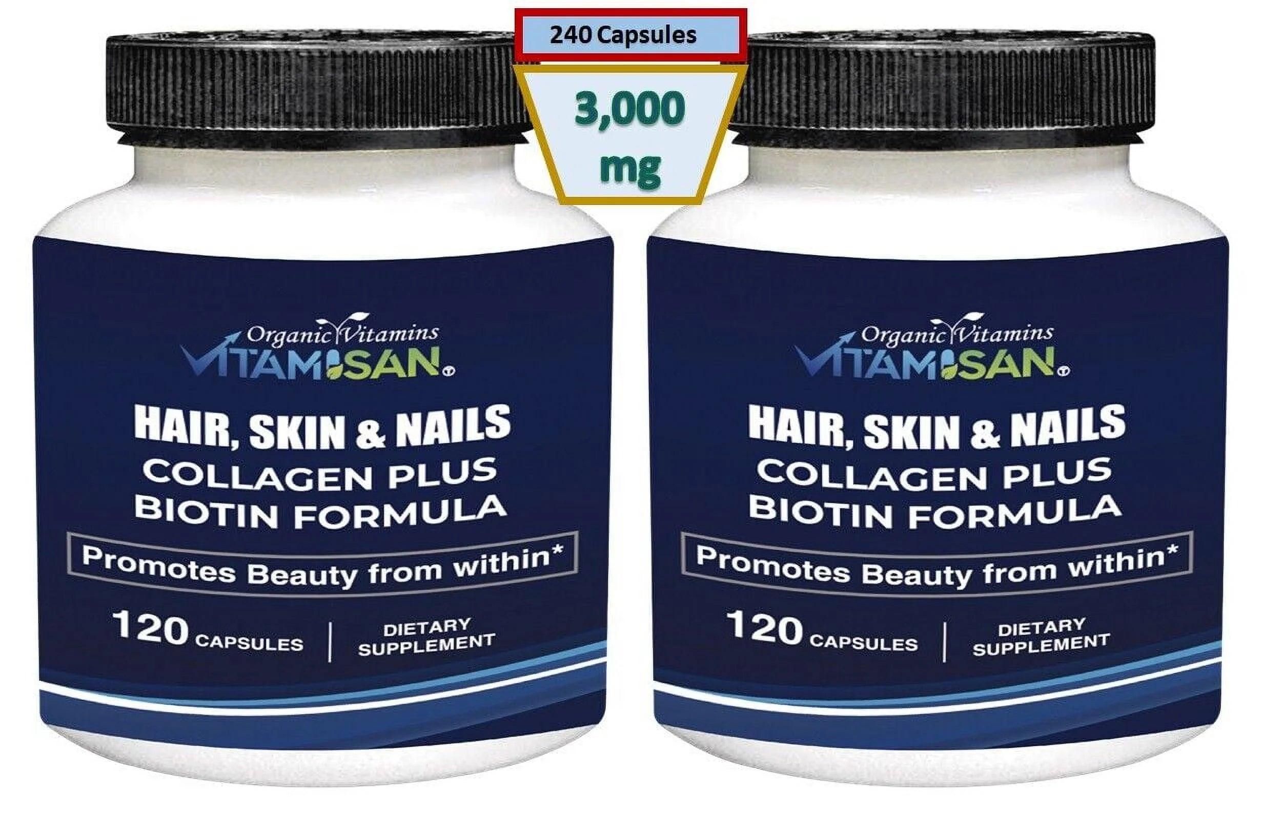 120 Count Pack of 2 Collagen Capsules 3000 mg Y6721