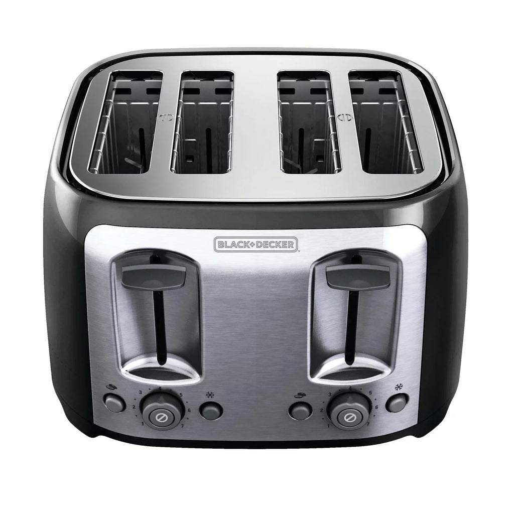 4-Slice Toaster with Extra-Wide Slots, Black/Silver W451792
