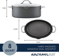Hard Anodized 8 Quart Non-stick Oval Pasta Pot and Braiser Y660891