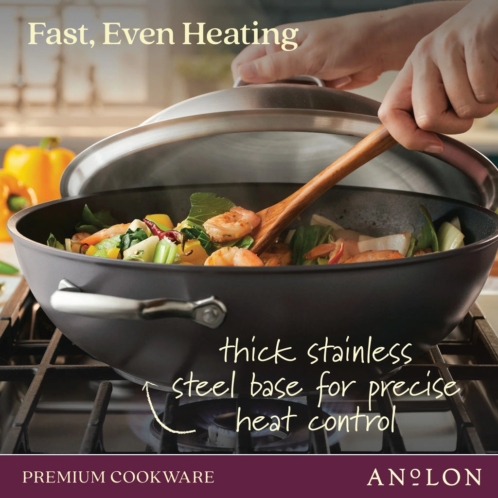 13.5-Inch Hard-Anodized Nonstick Wok with Lid X624832