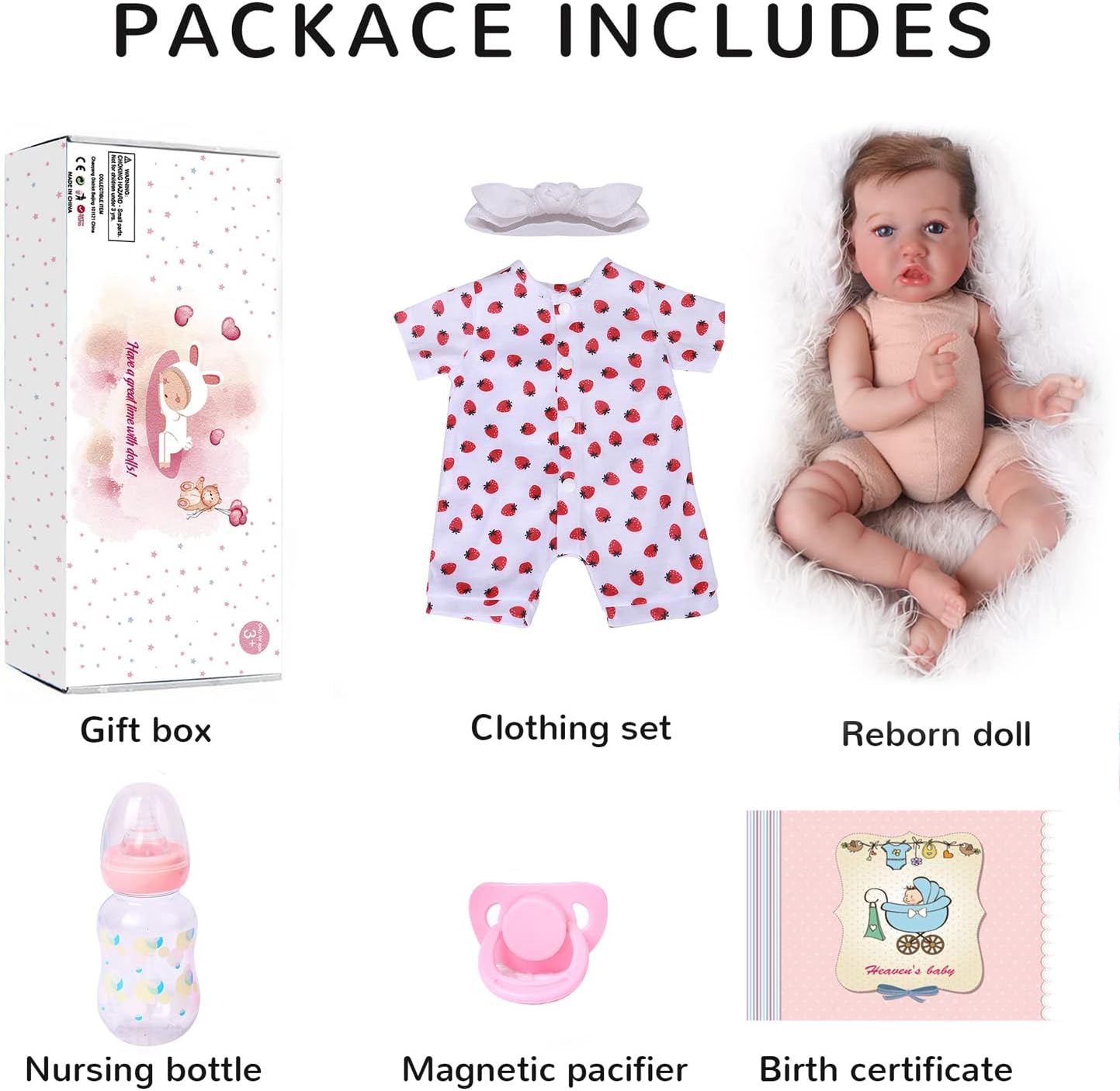 20 Inch Weighted Cloth Body Reborn Baby Doll V27680