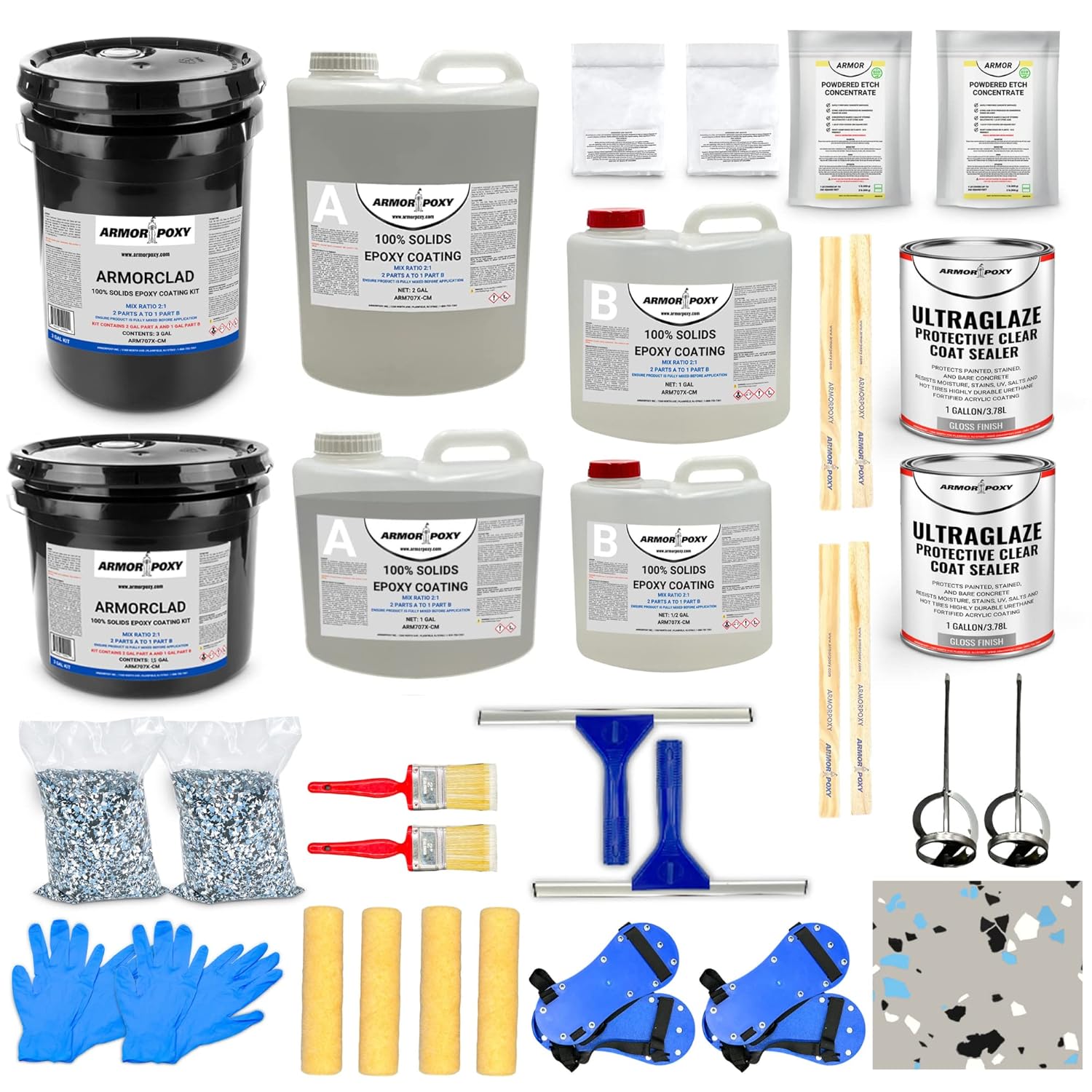 28-Pc Gray Industrial Grade Epoxy Coating Kit E9301