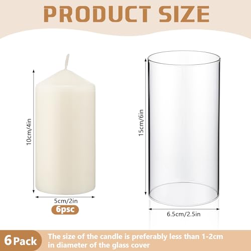 2.5 x 8 Inch Clear Glass Cylinder Candle Holder with Unscented Pillar Candles E986