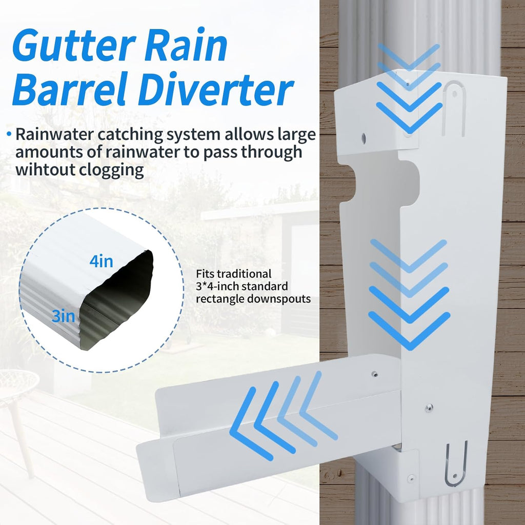 Stainless Steel Rain Barrel Diverter Kit for 3"x4" Downspout K348
