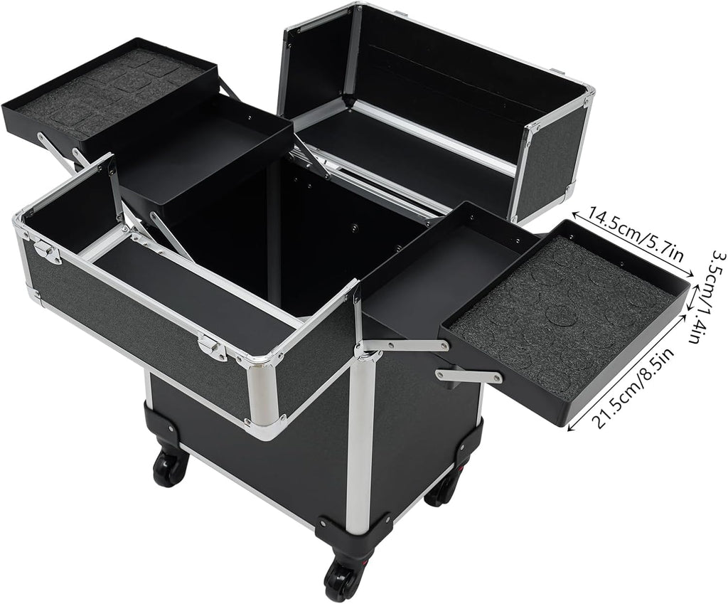4 in1 Rolling Makeup Case with 4 Trays Q31882