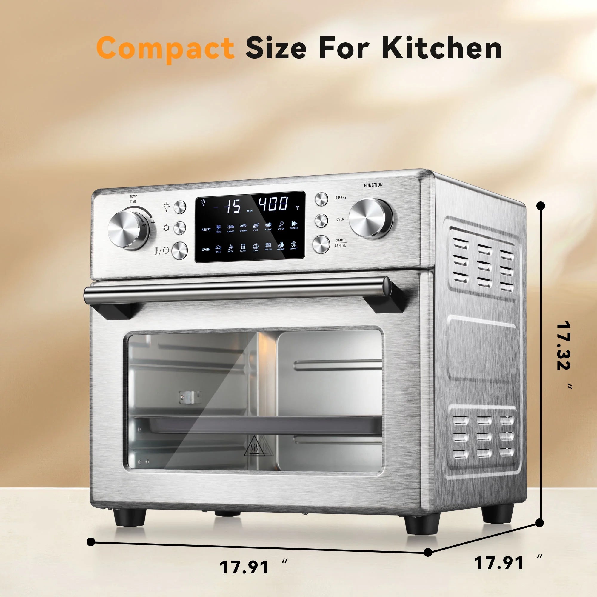26.4 QT Stainless Steel Convection Air Fryer Oven E649