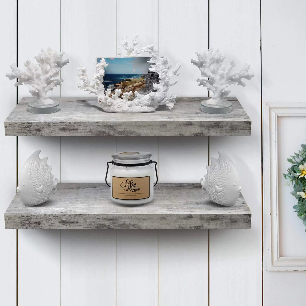 Gray Wood Floating Wall Shelf E860453