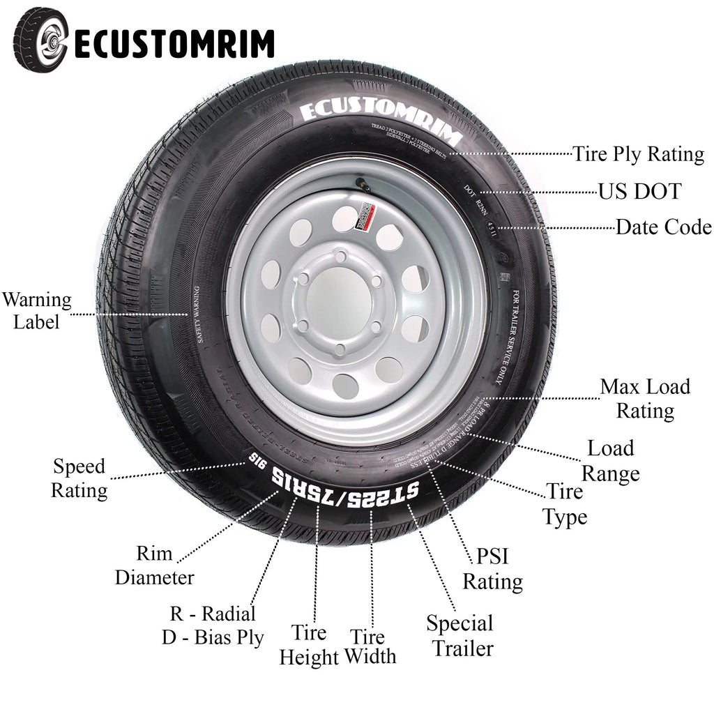 Two Eco Trail Trailer Tires Bias Ply Load Range C 175/80 D 13 U110