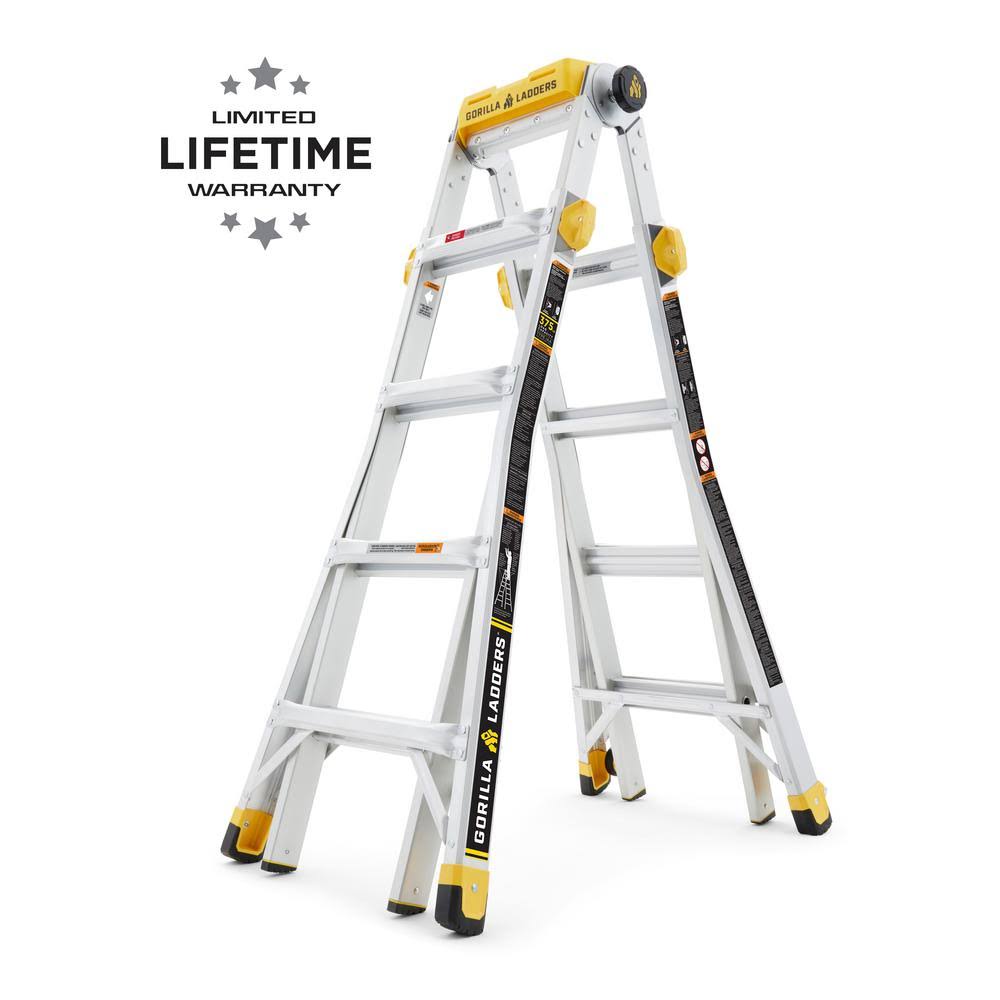 19 ft. Aluminum Multi-Position Ladder with Project Top, 375 lbs. Load Capacity Type IAA Duty Rating T60282