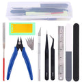 15 Pcs Model Building Tools Kit with Plastic Box Y27149