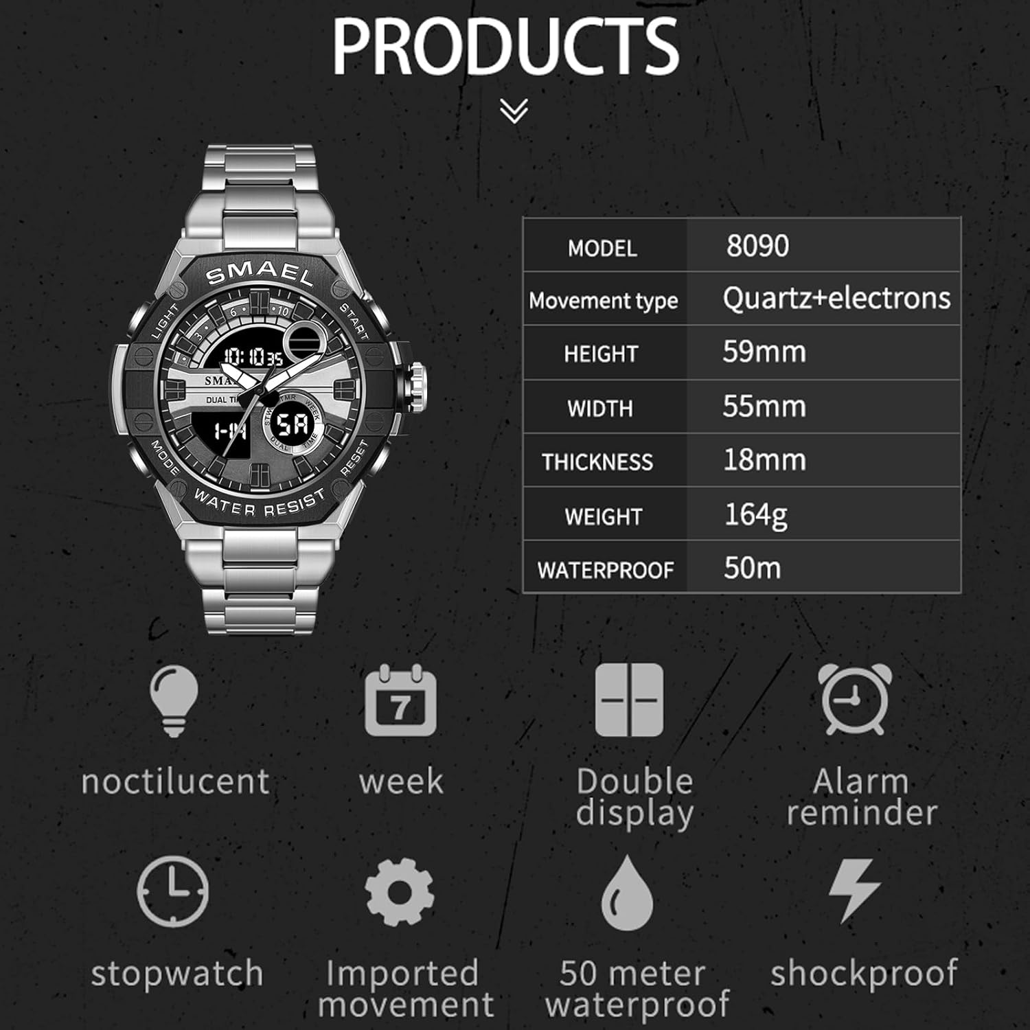 Waterproof Military Tactical Sports Wrist Watch with Led Luminous P823