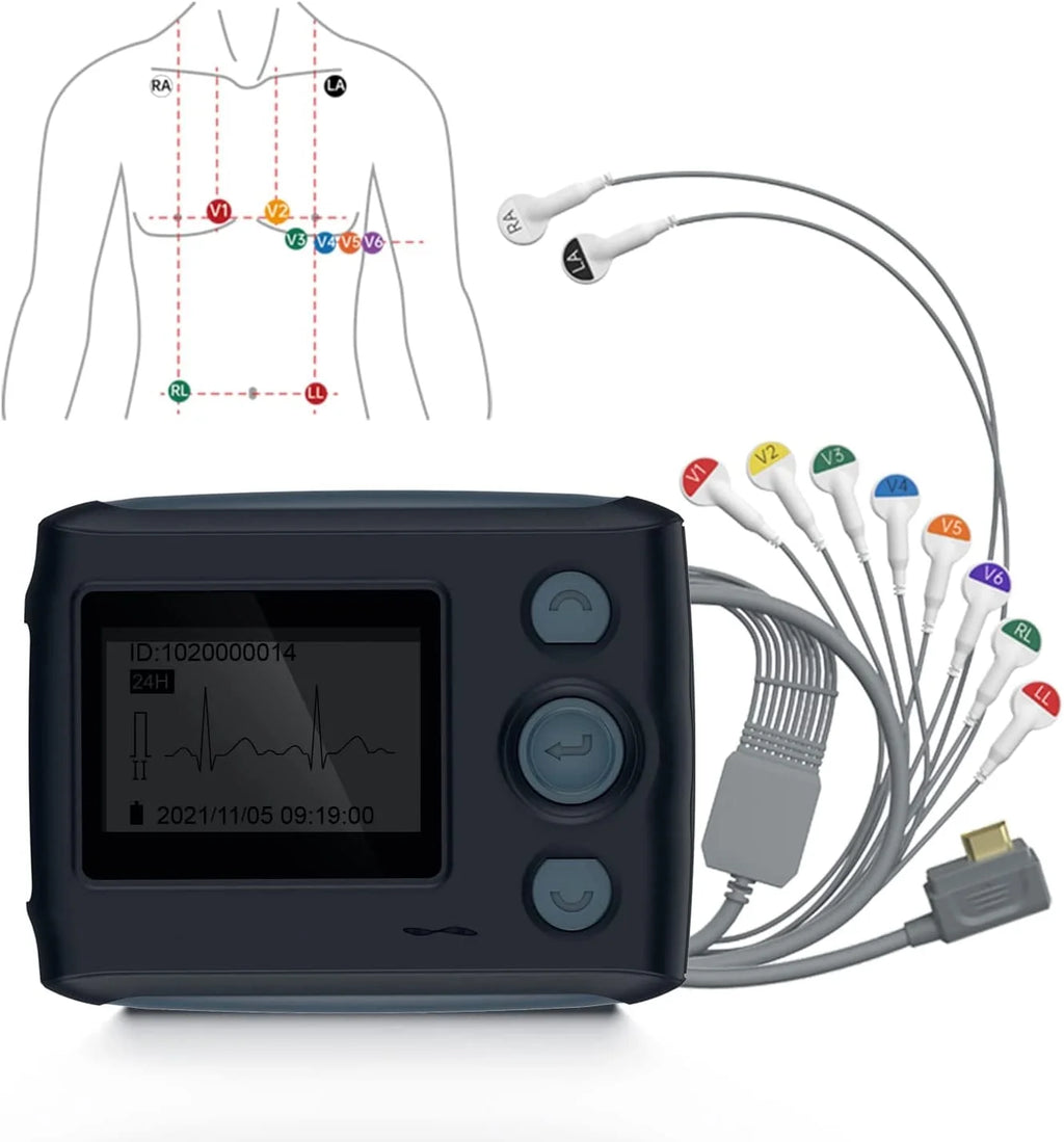 8 Channel 12-Lead EKG Machine, 24-Hour Holter Heart Monitor Y397167