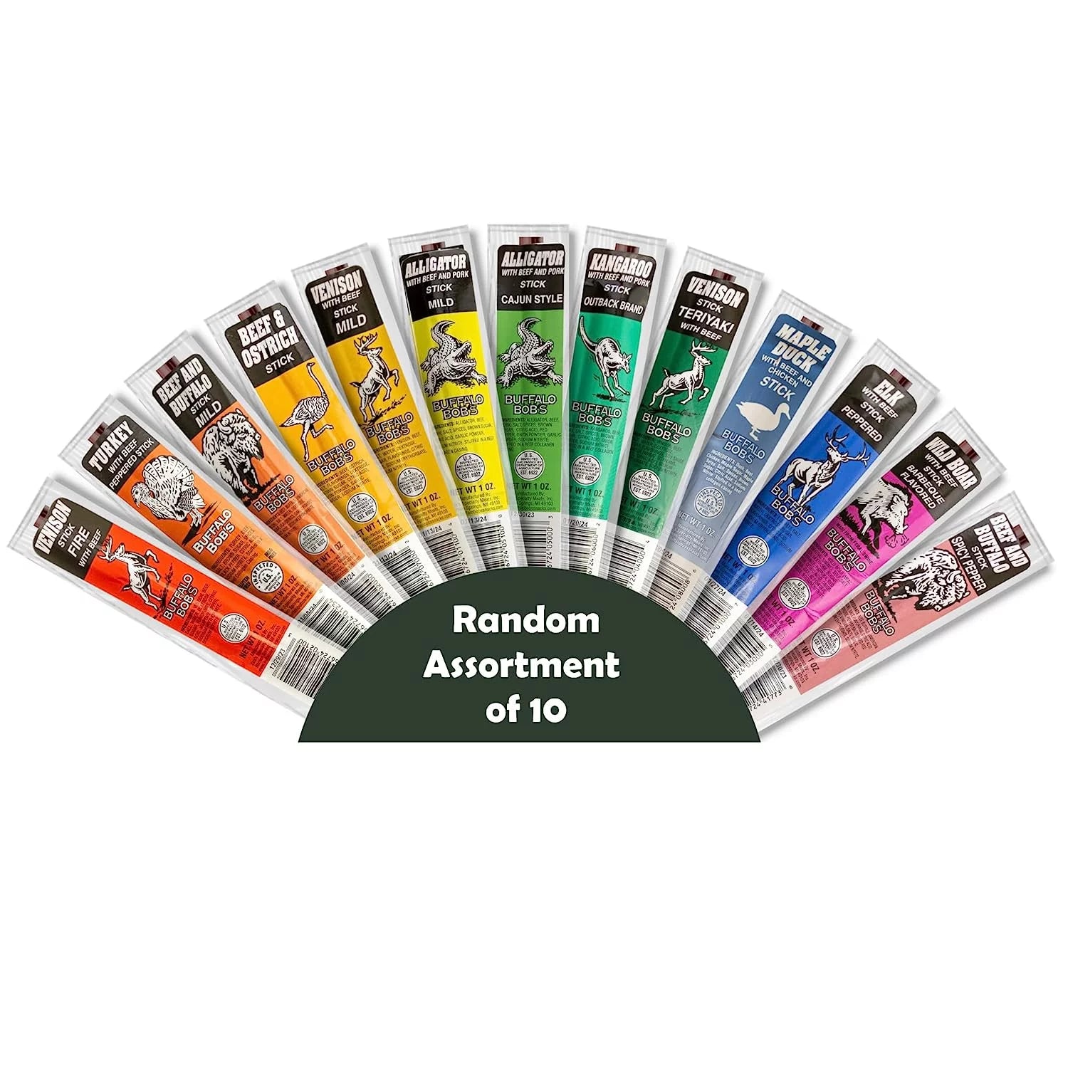 10 Piece Game Jerky Sticks Variety Pack B49647