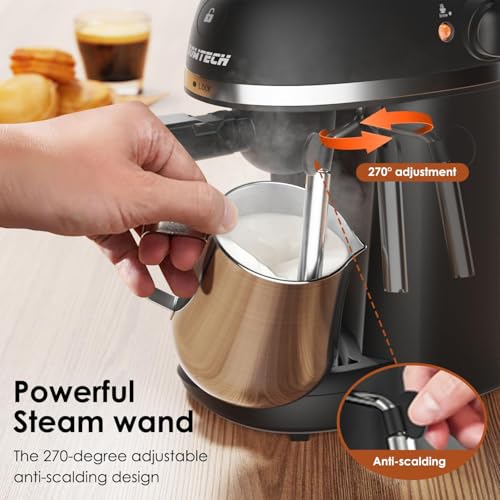 Black 3.5 Bar Espresso Coffee Machine with Steam Milk Frother C50036