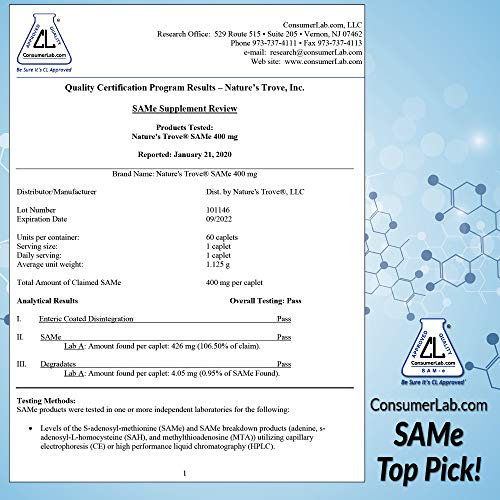 SAM-e 400mg 30 Enteric Coated Caplets M2623