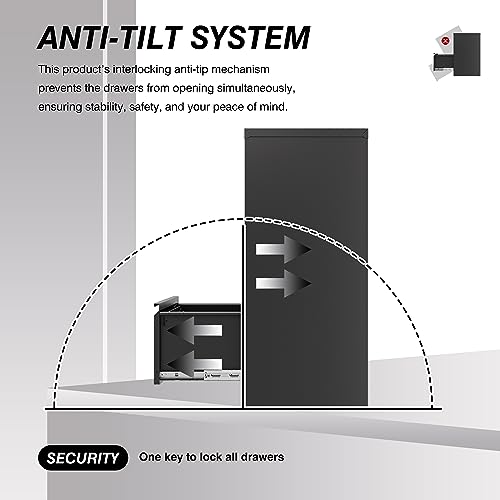 4 Drawer Metal File Cabinet with Lock C95936