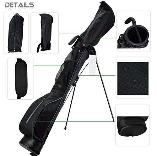 Lightweight Mini Golf Stand Bag with Rain Cover and Removable Padded Shoulder Strap I586522
