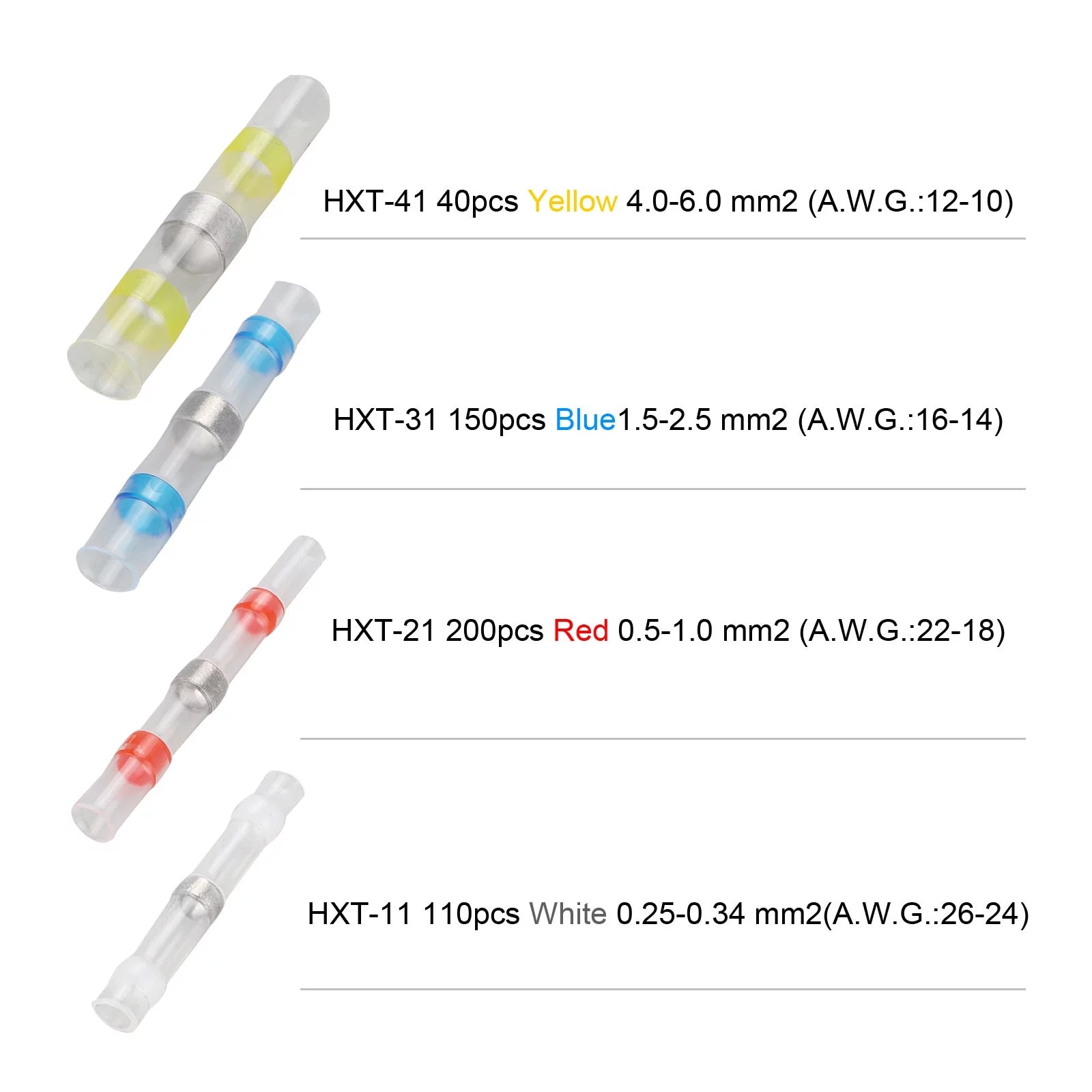 500PCS Heat Shrink Solder Wire Connectors S7533
