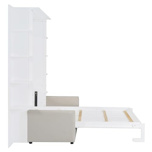 Queen Size Gray Murphy Bed with Sofa C25590
