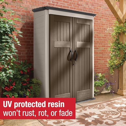 Beige/Brown 4 x 2.5 Ft Resin Outdoor Storage Shed C8861