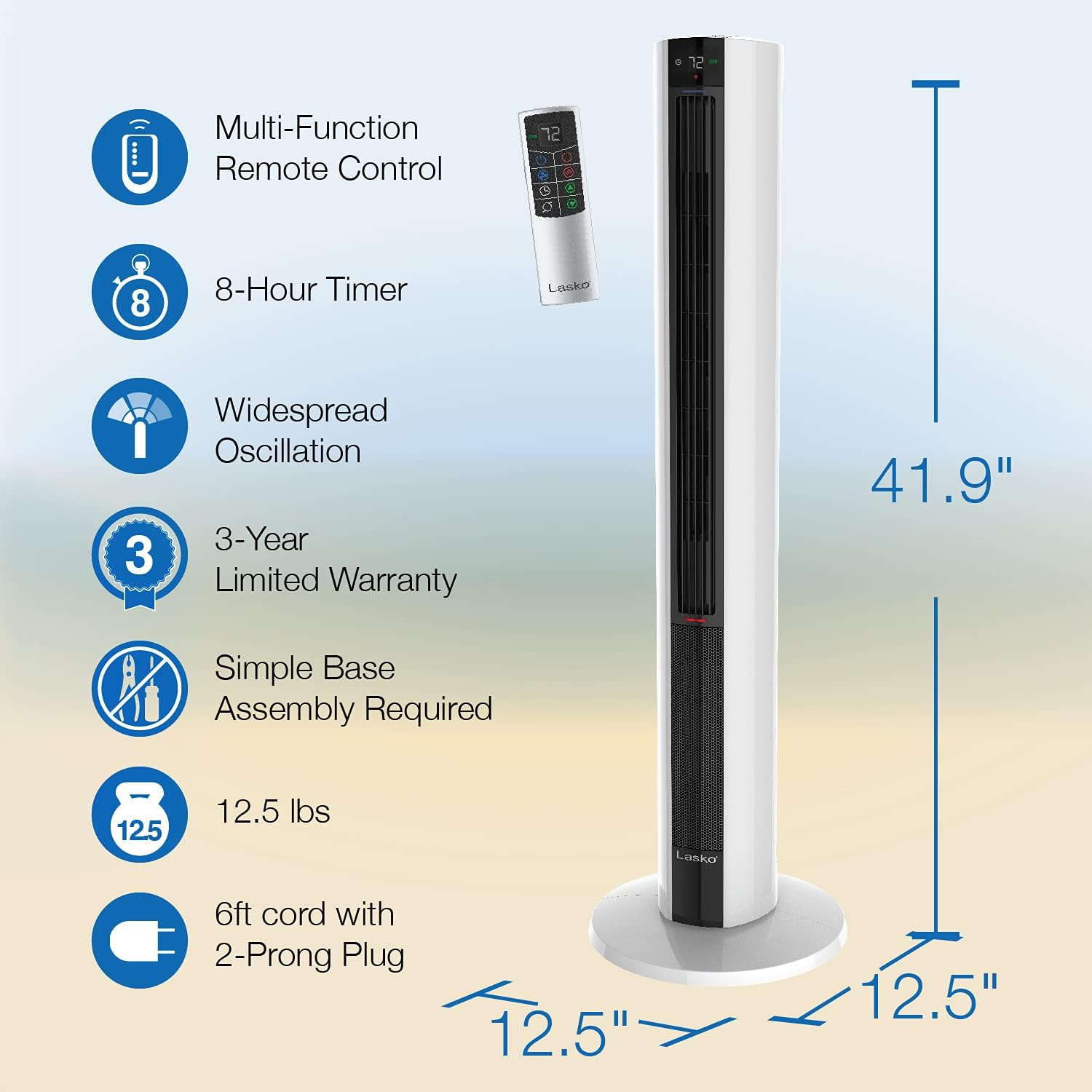 Black White 42 Inch Fan & Space Heater Combo Tower A534354