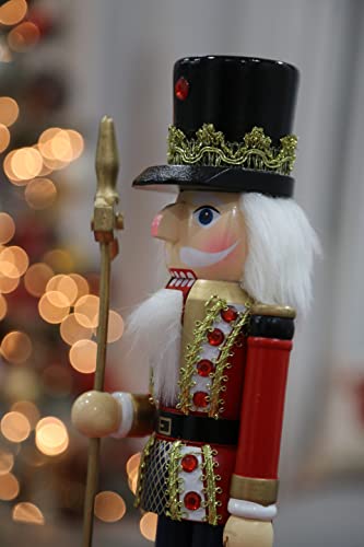 14 inches Wooden Nutcracker Christmas Decoration White T21316