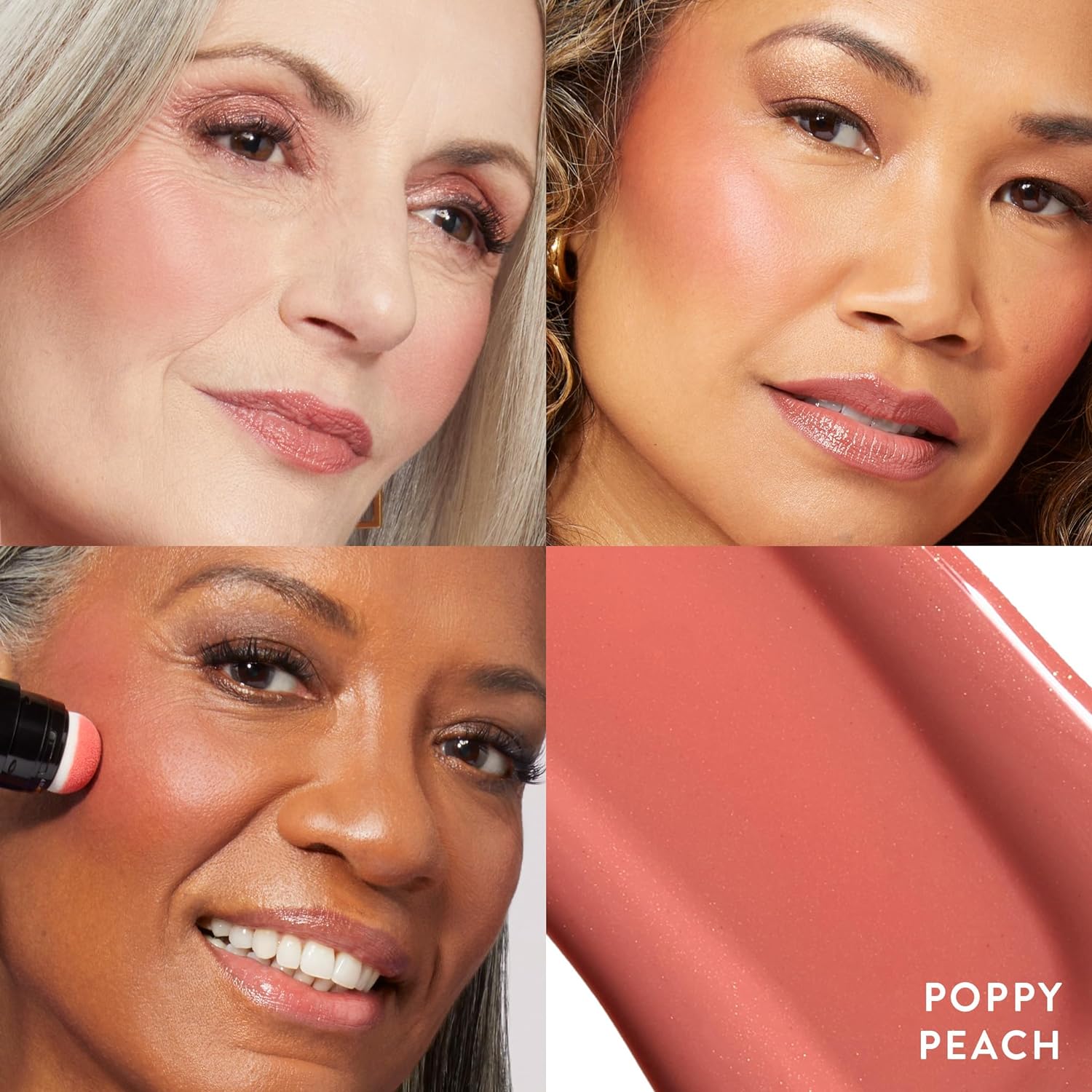 Serum Blush Cheek Tint, Poppy Peach + Sheer Hydrating Lipstick, Peach Bellini K731