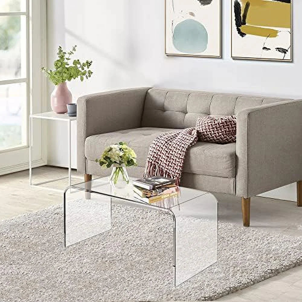 Acrylic Coffee Table with Waterfall Edges X431466
