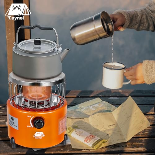 2 in 1 Portable Propane Heater and Stove, Outdoor Camping Liquefied Gas Stove, Orange A7681