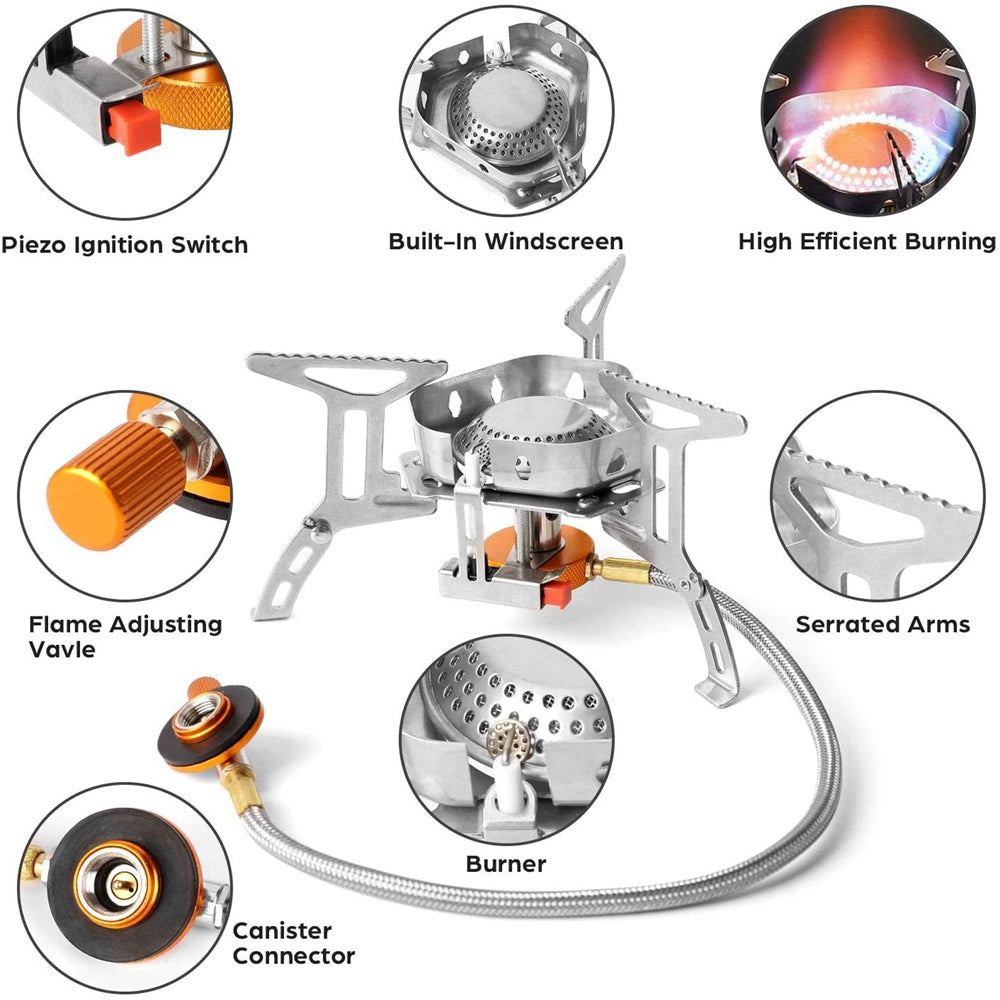 3500W Windproof Camping Folding Gas Mini Stove O73942