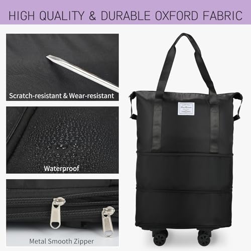 Grey Rolling Duffle Bag with Wheels H657799