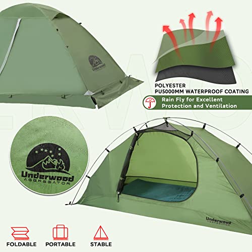 Lightweight 4-Season Waterproof Backpacking Tent for One Person W70894