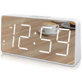 Large Digital Alarm Clock with USB Charger Port, Black with Green Digits Y171605