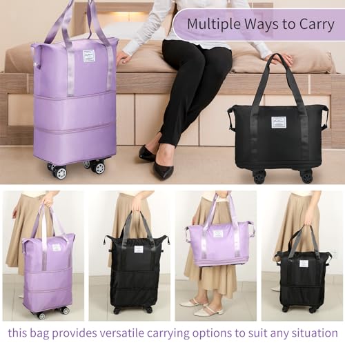 Grey Rolling Duffle Bag with Wheels H657799