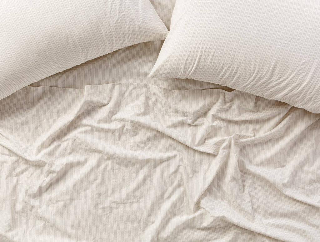 Organic Crinkled Percale Fitted Sheet King Steel Blue U258570