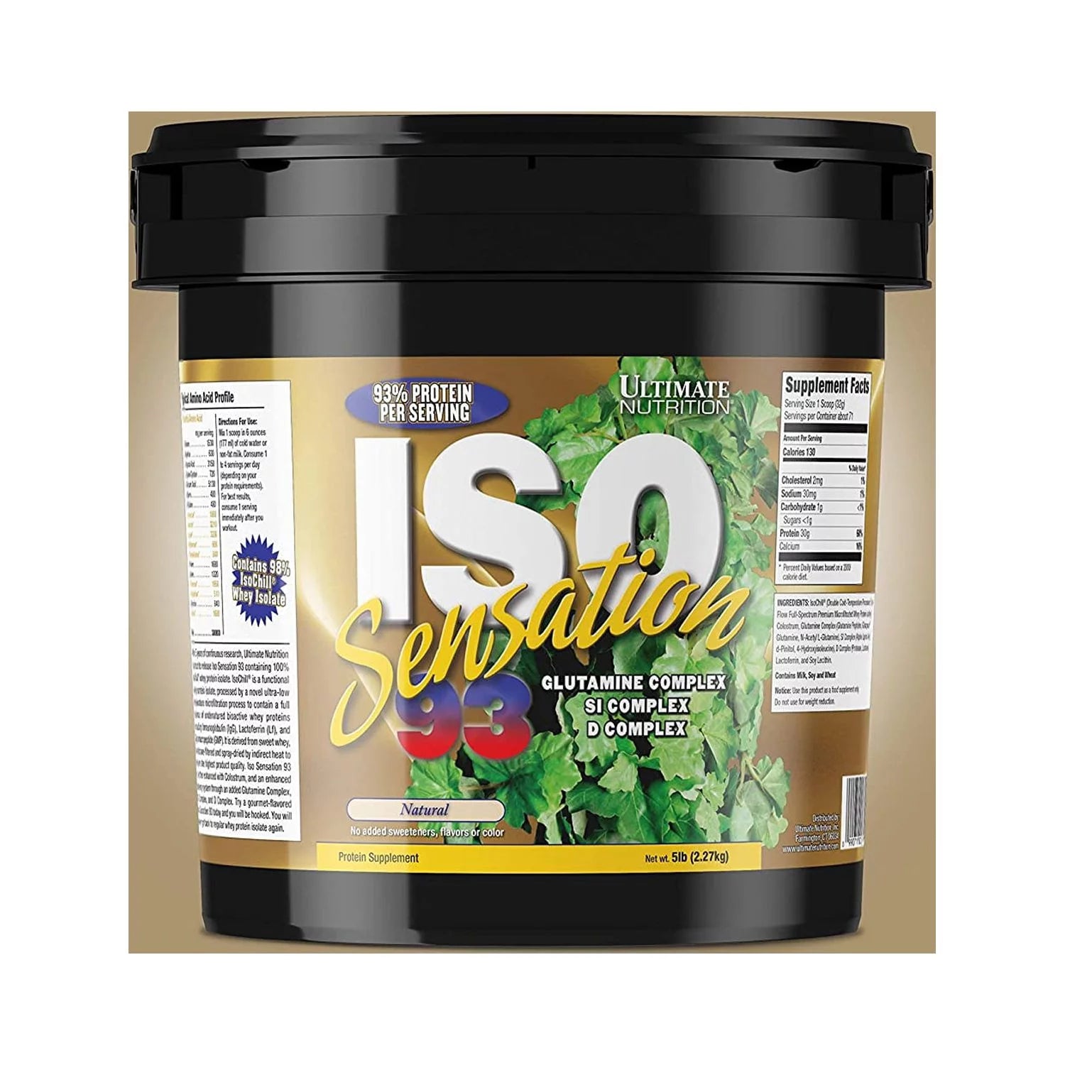 Natural Whey Protein Isolate Powder, 5lb G8334