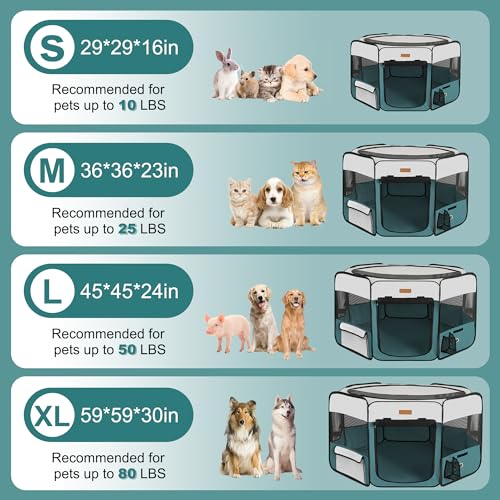 Portable Foldable Pet Playpen with Removable Mesh Shade Cover U41541