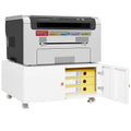 White Printer Stand with Storage Cabinet and Wheels G73557
