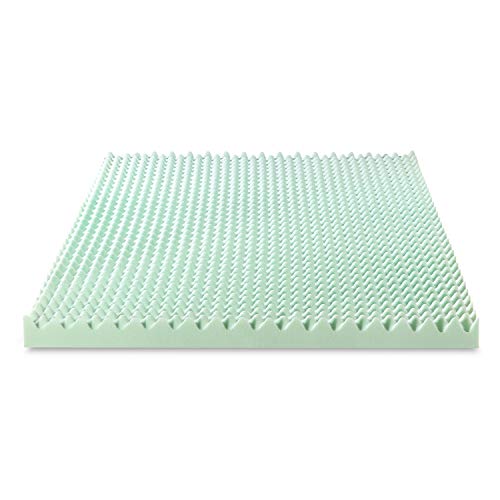 2 Inch Egg Crate Memory Foam Mattress Topper, Full, Green A12647