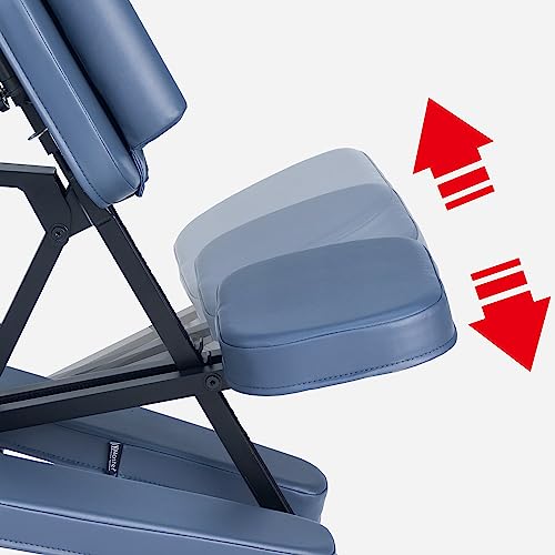 Blue Aluminum Folding Portable Massage Chair with Wheeled Carrying Case B538