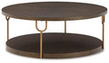 Metallic & Goldtone Finish Round Coffee Table S228031