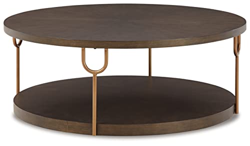 Metallic & Goldtone Finish Round Coffee Table S228031