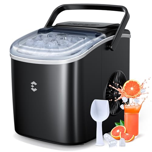 Black Portable Countertop Ice Maker, 26 lbs per 24 Hrs, Self-Cleaning S636783