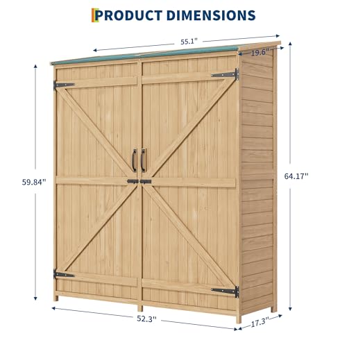 33.52 CU.FT Outdoor Storage Shed with Waterproof Asphalt Roof Q4932