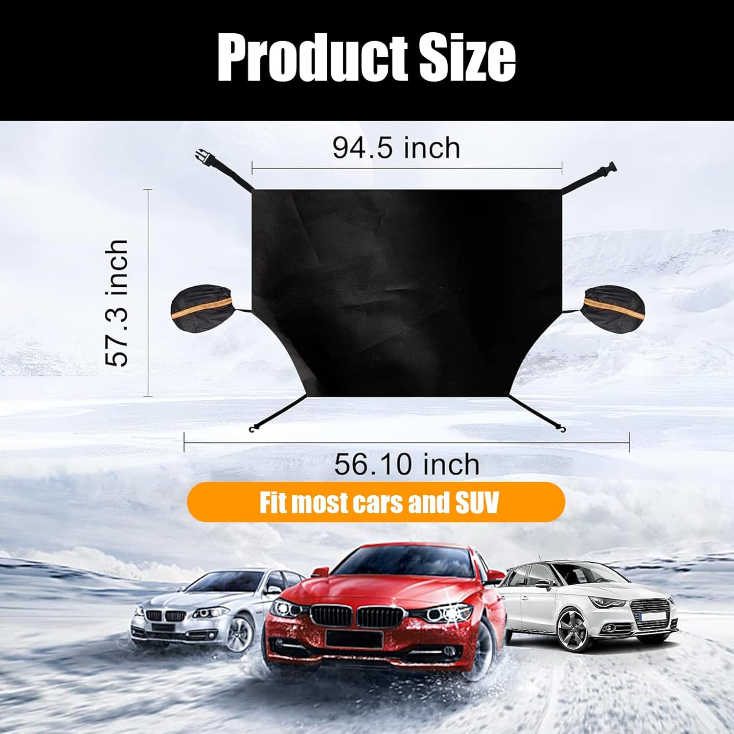 Black Windshield Cover 84.64" x 49.21" D7135