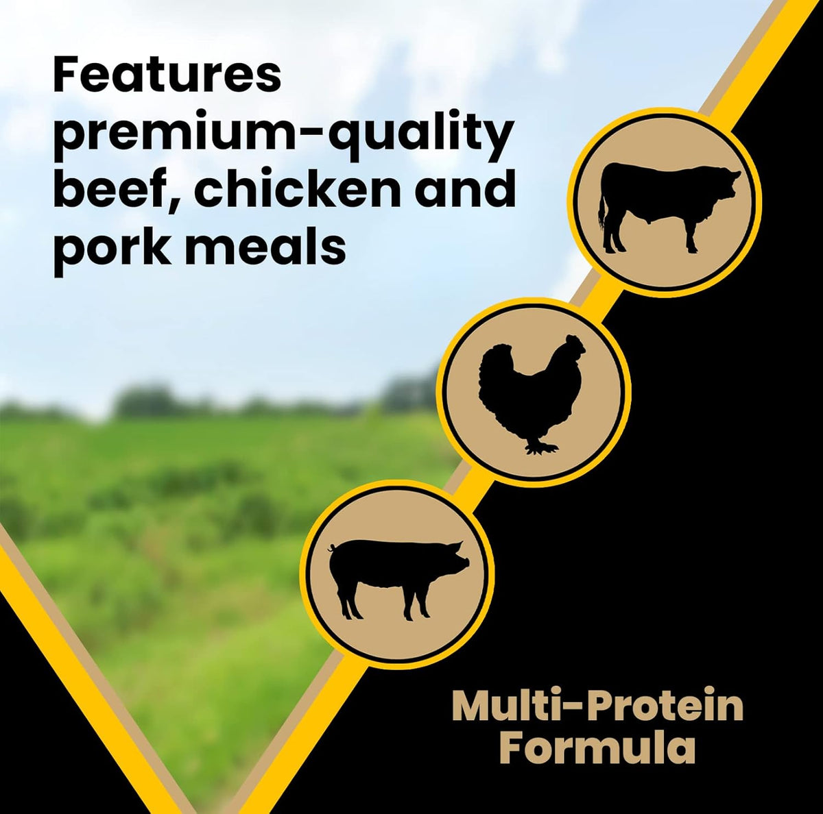 Multi-Pro Dry Dog Food with Beef, Chicken and Pork Protein, 50 lb G358