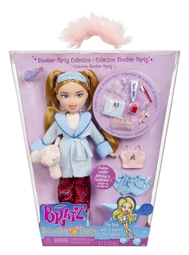 Bratz Slumber Party Cloe Fashion Doll with 2 Sets of Pajamas, Plush, and Accessories T878